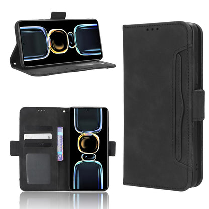 Xiaomi Redmi K60E 5G Skin Feel PU Leather Wallet Phone Case with Card Slots, Cash Pocket, Magnetic Closure, Built-In Stand, Full Protection TPU Cover