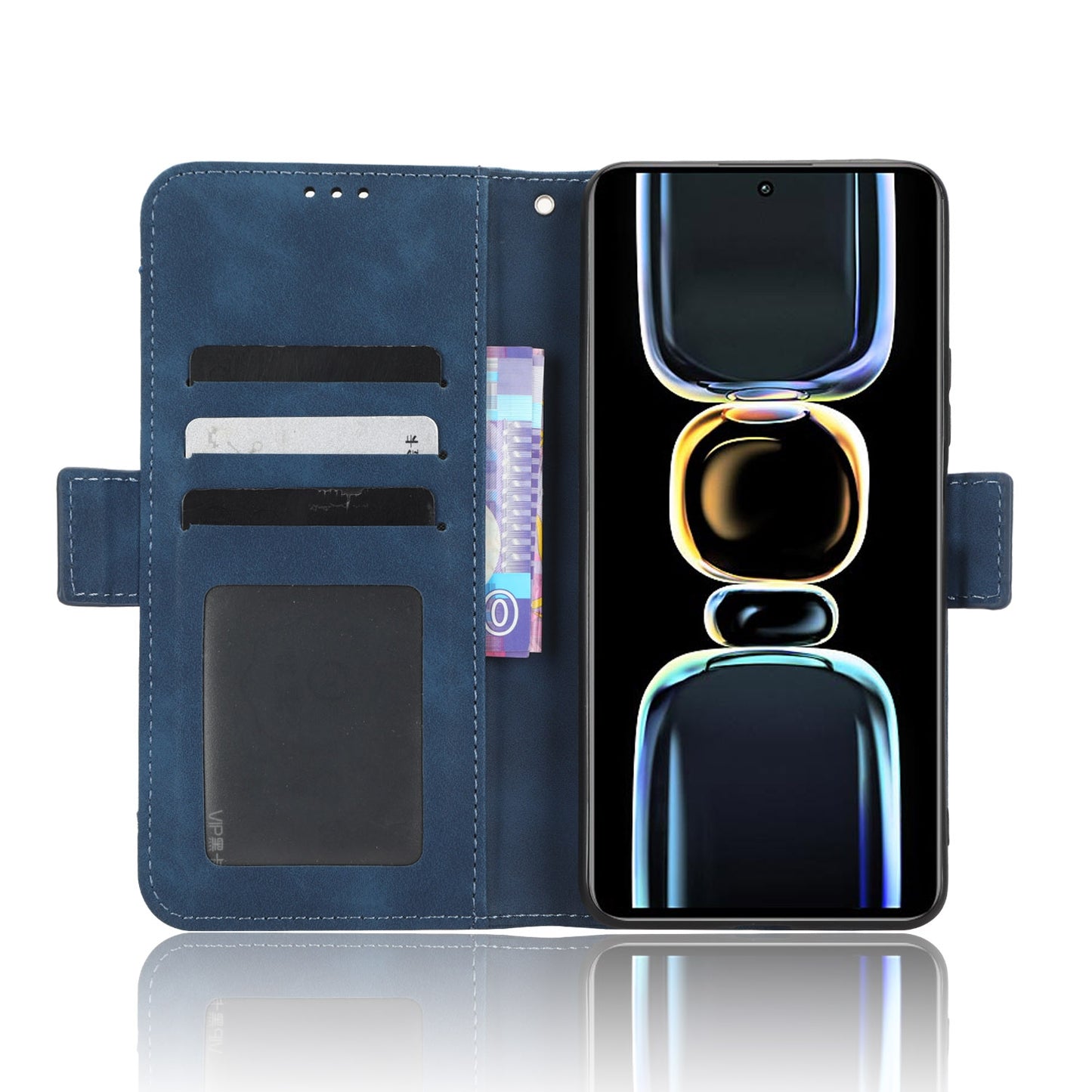Xiaomi Redmi K60E 5G Skin Feel PU Leather Wallet Phone Case with Card Slots, Cash Pocket, Magnetic Closure, Built-In Stand, Full Protection TPU Cover