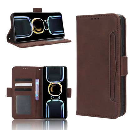 Xiaomi Redmi K60E 5G Skin Feel PU Leather Wallet Phone Case with Card Slots, Cash Pocket, Magnetic Closure, Built-In Stand, Full Protection TPU Cover