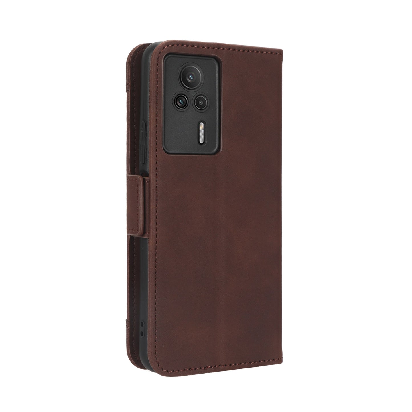 Xiaomi Redmi K60E 5G Skin Feel PU Leather Wallet Phone Case with Card Slots, Cash Pocket, Magnetic Closure, Built-In Stand, Full Protection TPU Cover