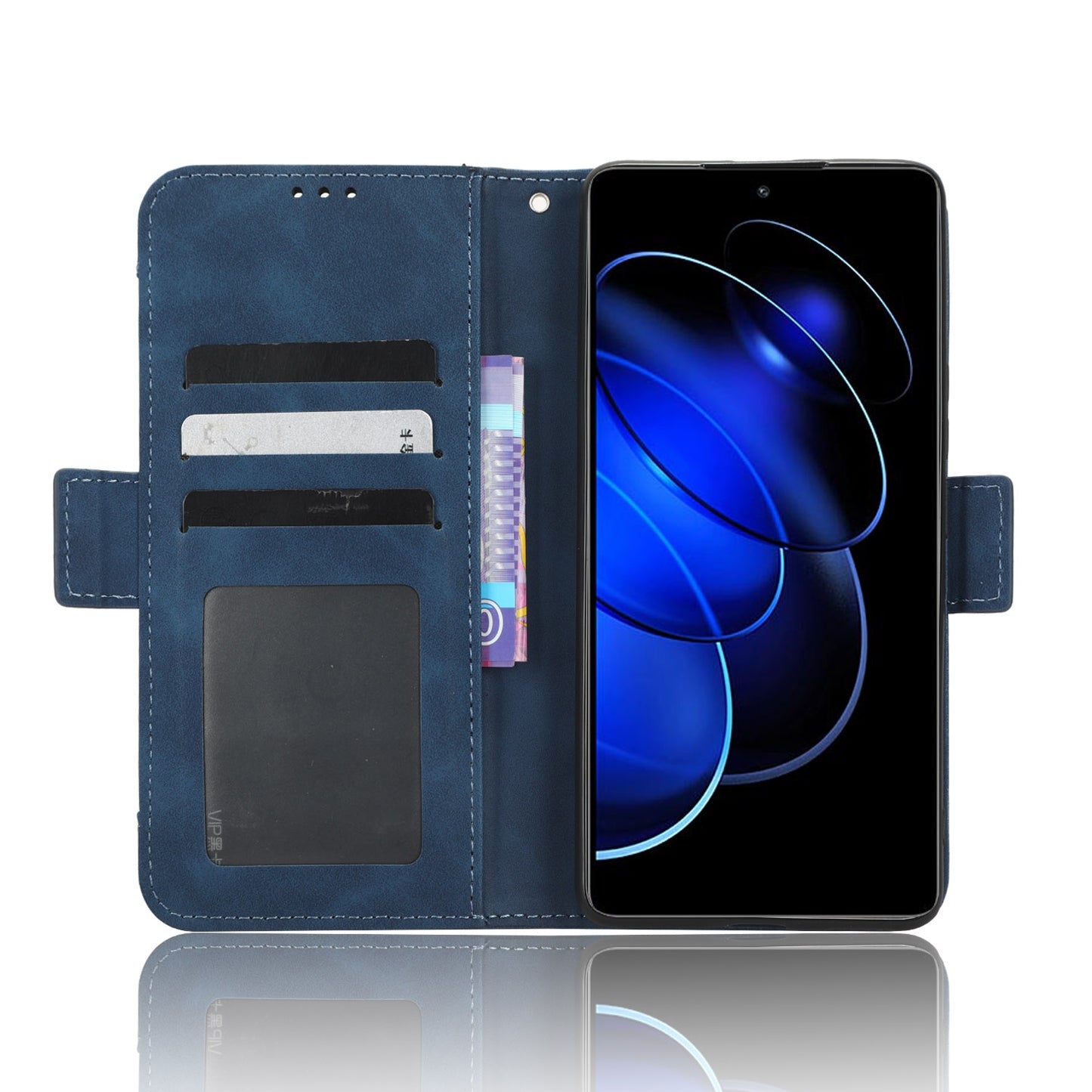 Honor 80 GT Skin Feel PU Leather Wallet Phone Case with Card Slots, Cash Pocket, Magnetic Closure, Built-In Stand, Full Protection TPU Cover