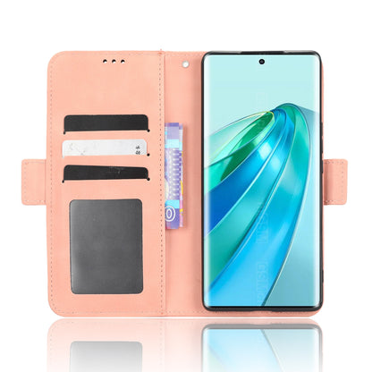 Honor Magic5 Lite 5G Skin Feel PU Leather Wallet Phone Case with Card Slots, Cash Pocket, Magnetic Closure, Built-In Stand, Full Protection TPU Cover