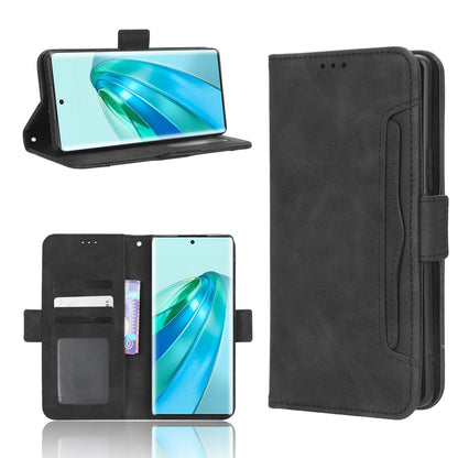 Honor Magic5 Lite 5G Skin Feel PU Leather Wallet Phone Case with Card Slots, Cash Pocket, Magnetic Closure, Built-In Stand, Full Protection TPU Cover