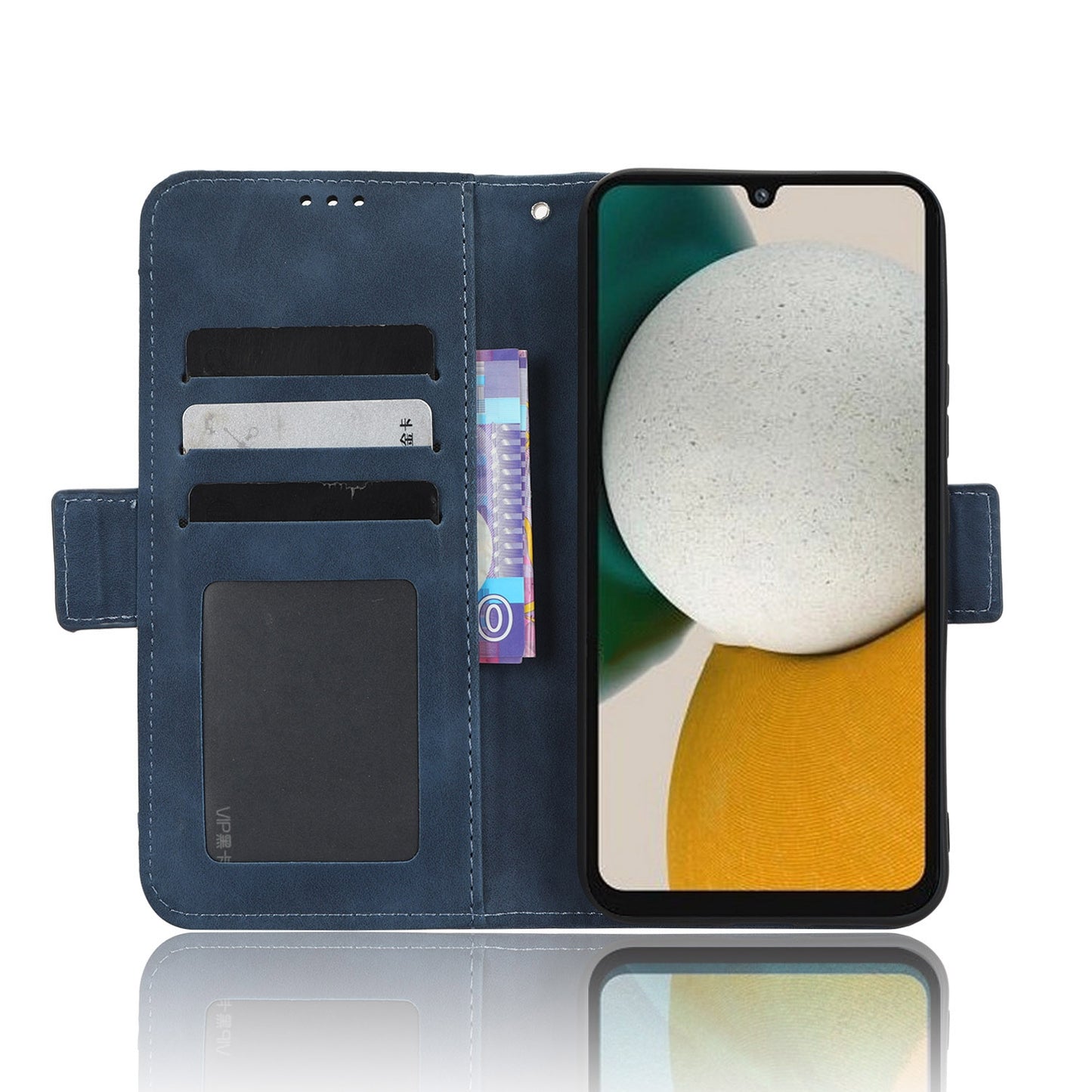 Samsung Galaxy A34 5G Skin Feel PU Leather Wallet Phone Case with Card Slots, Cash Pocket, Magnetic Closure, Built-In Stand, Full Protection TPU Cover