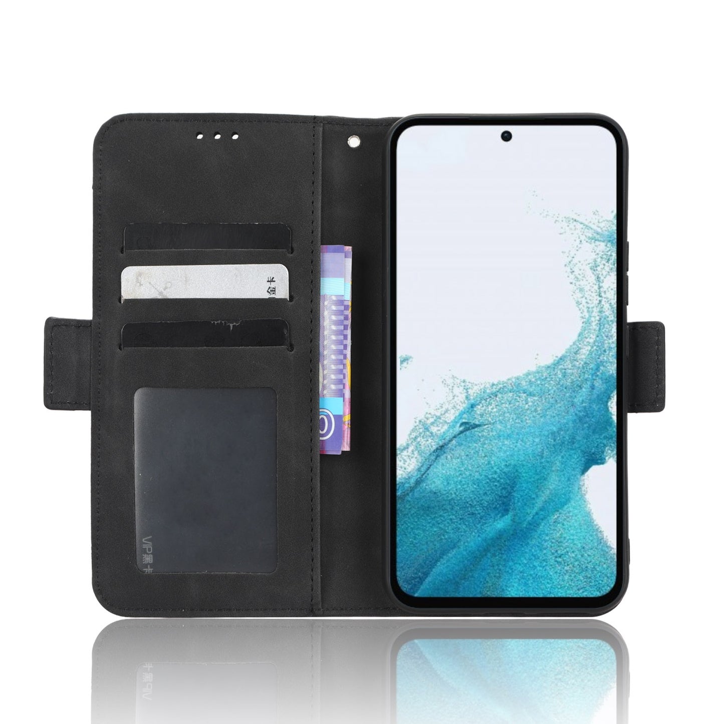 Samsung Galaxy A54 5G Skin Feel PU Leather Wallet Phone Case with Card Slots, Cash Pocket, Magnetic Closure, Built-In Stand, Full Protection TPU Cover