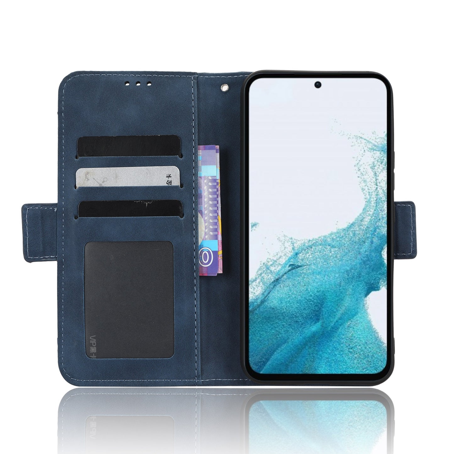 Samsung Galaxy A54 5G Skin Feel PU Leather Wallet Phone Case with Card Slots, Cash Pocket, Magnetic Closure, Built-In Stand, Full Protection TPU Cover