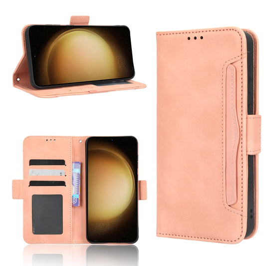 Samsung Galaxy S23+ 5G Skin Feel PU Leather Wallet Phone Case with Card Slots, Cash Pocket, Magnetic Closure, Built-In Stand, Full Protection TPU Cover