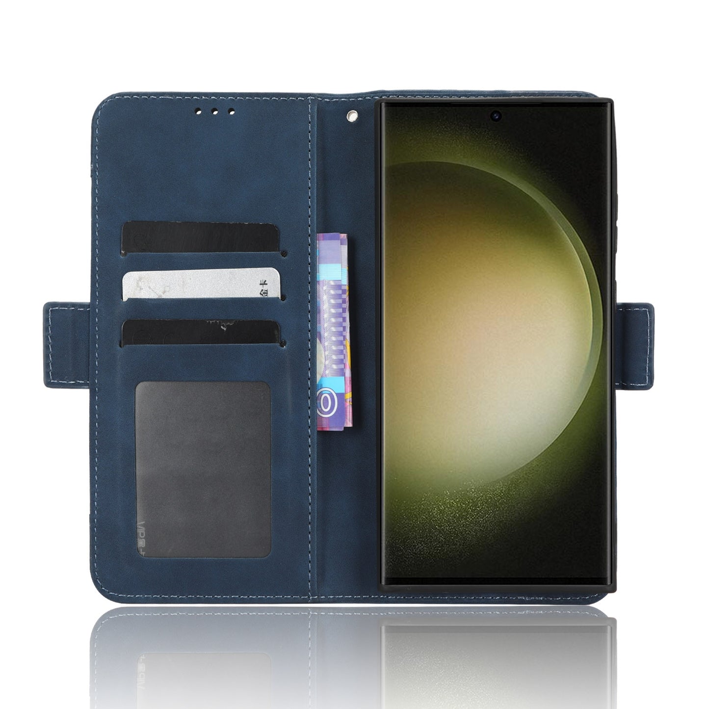 Samsung Galaxy S23 Ultra 5G Skin Feel PU Leather Wallet Phone Case with Card Slots, Cash Pocket, Magnetic Closure, Built-In Stand, Full Protection TPU Cover