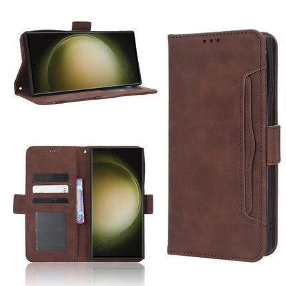 Samsung Galaxy S23 Ultra 5G Skin Feel PU Leather Wallet Phone Case with Card Slots, Cash Pocket, Magnetic Closure, Built-In Stand, Full Protection TPU Cover