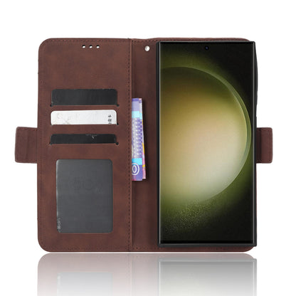 Samsung Galaxy S23 Ultra 5G Skin Feel PU Leather Wallet Phone Case with Card Slots, Cash Pocket, Magnetic Closure, Built-In Stand, Full Protection TPU Cover