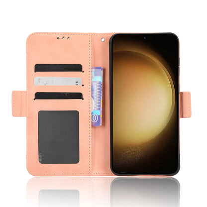 Samsung Galaxy S23 5G Skin Feel PU Leather Wallet Phone Case with Card Slots, Cash Pocket, Magnetic Closure, Built-In Stand, Full Protection TPU Cover