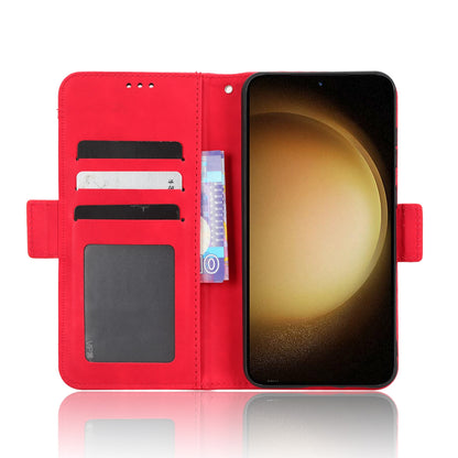 Samsung Galaxy S23 5G Skin Feel PU Leather Wallet Phone Case with Card Slots, Cash Pocket, Magnetic Closure, Built-In Stand, Full Protection TPU Cover