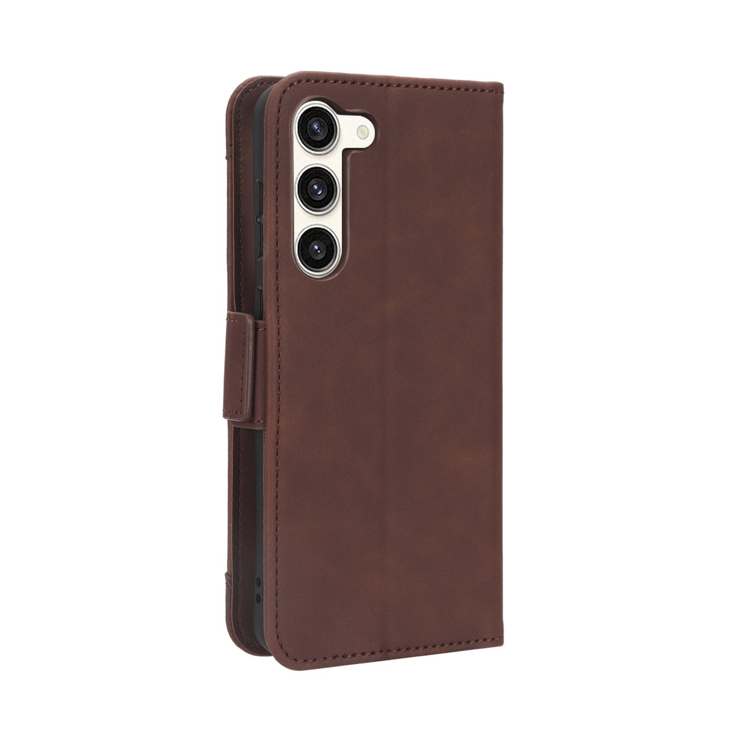 Samsung Galaxy S23 5G Skin Feel PU Leather Wallet Phone Case with Card Slots, Cash Pocket, Magnetic Closure, Built-In Stand, Full Protection TPU Cover