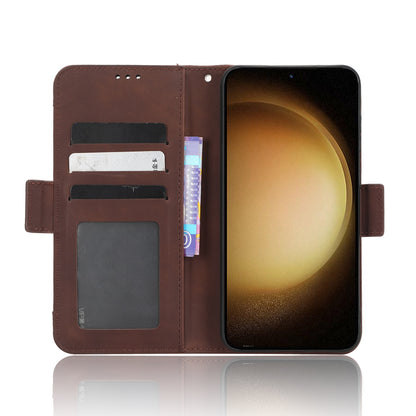 Samsung Galaxy S23 5G Skin Feel PU Leather Wallet Phone Case with Card Slots, Cash Pocket, Magnetic Closure, Built-In Stand, Full Protection TPU Cover