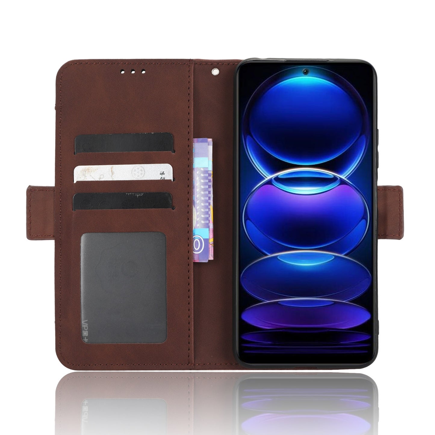 Xiaomi Poco X5 5G Skin Feel PU Leather Wallet Phone Case with Card Slots, Cash Pocket, Magnetic Closure, Built-In Stand, Full Protection TPU Cover