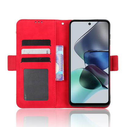 Motorola Moto G23 4G Skin Feel PU Leather Wallet Phone Case with Card Slots, Cash Pocket, Magnetic Closure, Built-In Stand, Full Protection TPU Cover