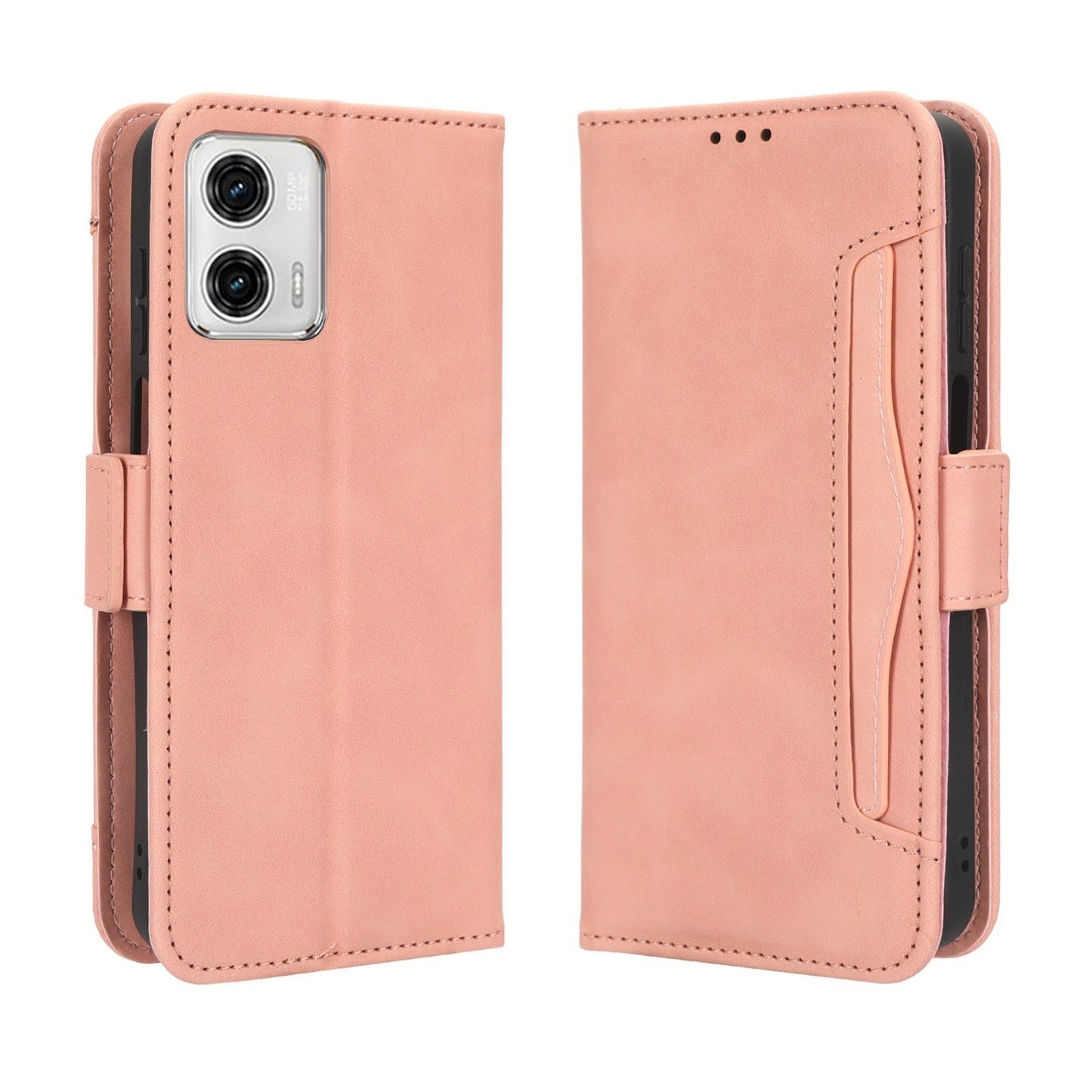 Motorola Moto G73 5G Skin Feel PU Leather Wallet Phone Case with Card Slots, Cash Pocket, Magnetic Closure, Built-In Stand, Full Protection TPU Cover