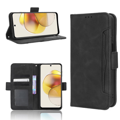 Motorola Moto G73 5G Skin Feel PU Leather Wallet Phone Case with Card Slots, Cash Pocket, Magnetic Closure, Built-In Stand, Full Protection TPU Cover