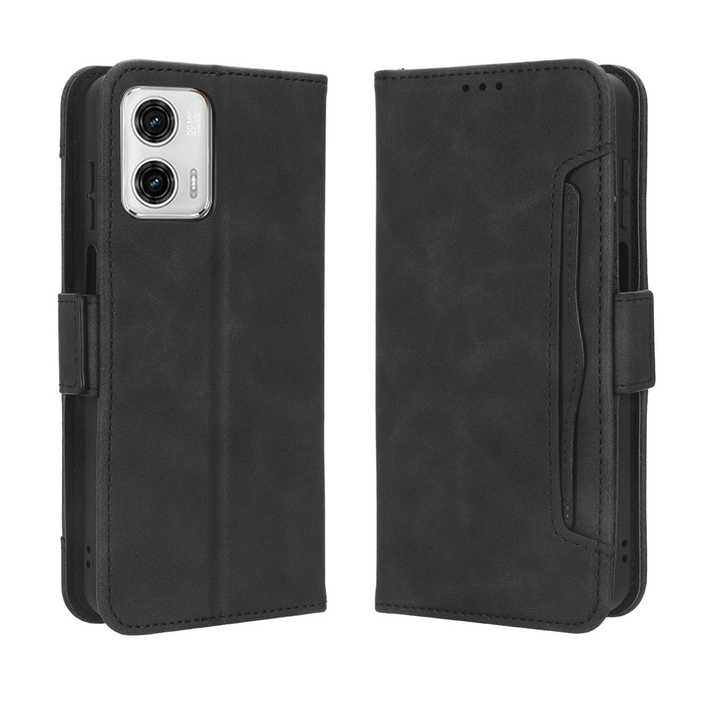 Motorola Moto G73 5G Skin Feel PU Leather Wallet Phone Case with Card Slots, Cash Pocket, Magnetic Closure, Built-In Stand, Full Protection TPU Cover