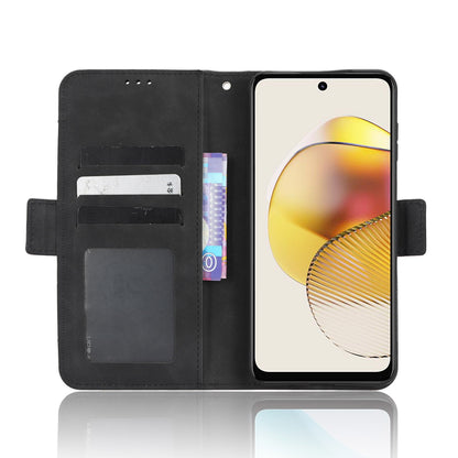Motorola Moto G73 5G Skin Feel PU Leather Wallet Phone Case with Card Slots, Cash Pocket, Magnetic Closure, Built-In Stand, Full Protection TPU Cover