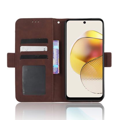 Motorola Moto G73 5G Skin Feel PU Leather Wallet Phone Case with Card Slots, Cash Pocket, Magnetic Closure, Built-In Stand, Full Protection TPU Cover