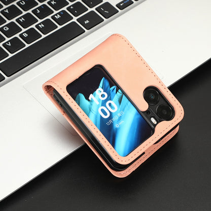 OPPO Find N2 Flip Skin Feel PU Leather Wallet Phone Case with Card Slots, Cash Pocket, Magnetic Closure, Built-In Stand, Full Protection TPU Cover