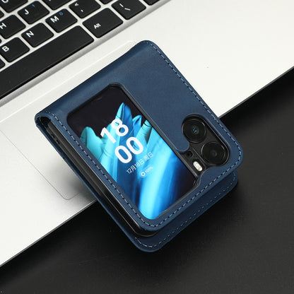 OPPO Find N2 Flip Skin Feel PU Leather Wallet Phone Case with Card Slots, Cash Pocket, Magnetic Closure, Built-In Stand, Full Protection TPU Cover