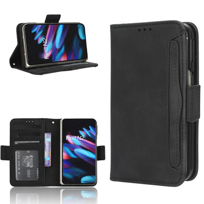 OPPO Find N2 Skin Feel PU Leather Wallet Phone Case with Card Slots, Cash Pocket, Magnetic Closure, Built-In Stand, Full Protection TPU Cover