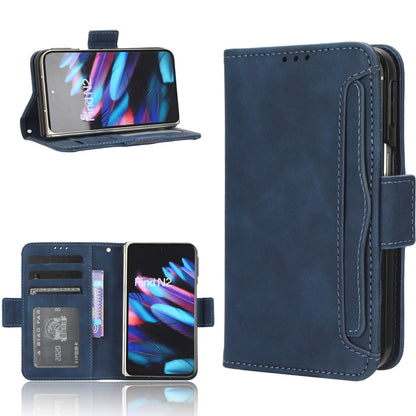 OPPO Find N2 Skin Feel PU Leather Wallet Phone Case with Card Slots, Cash Pocket, Magnetic Closure, Built-In Stand, Full Protection TPU Cover