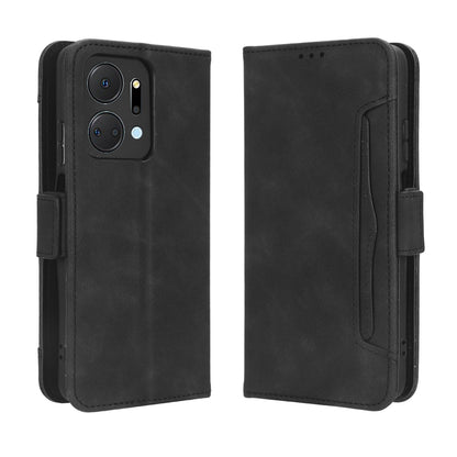 Honor X7a Skin Feel PU Leather Wallet Phone Case with Card Slots, Cash Pocket, Magnetic Closure, Built-In Stand, Full Protection TPU Cover