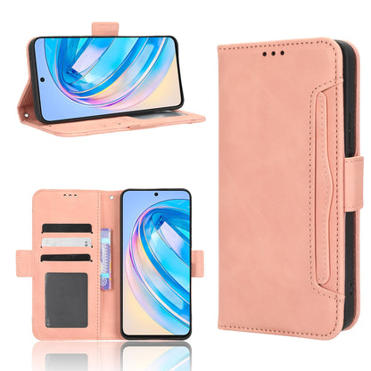 Honor X8a Skin Feel PU Leather Wallet Phone Case with Card Slots, Cash Pocket, Magnetic Closure, Built-In Stand, Full Protection TPU Cover