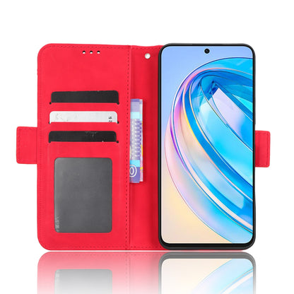 Honor X8a Skin Feel PU Leather Wallet Phone Case with Card Slots, Cash Pocket, Magnetic Closure, Built-In Stand, Full Protection TPU Cover