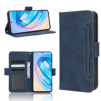 Honor X8a Skin Feel PU Leather Wallet Phone Case with Card Slots, Cash Pocket, Magnetic Closure, Built-In Stand, Full Protection TPU Cover