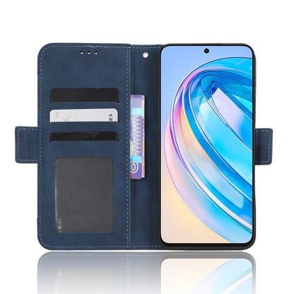 Honor X8a Skin Feel PU Leather Wallet Phone Case with Card Slots, Cash Pocket, Magnetic Closure, Built-In Stand, Full Protection TPU Cover