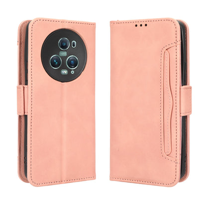 Honor Magic5 Pro Skin Feel PU Leather Wallet Phone Case with Card Slots, Cash Pocket, Magnetic Closure, Built-In Stand, Full Protection TPU Cover