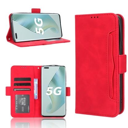 Honor Magic5 Pro Skin Feel PU Leather Wallet Phone Case with Card Slots, Cash Pocket, Magnetic Closure, Built-In Stand, Full Protection TPU Cover