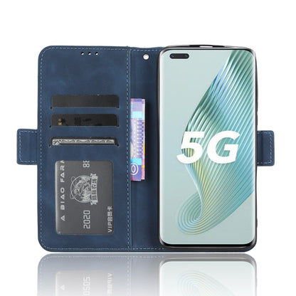 Honor Magic5 Pro Skin Feel PU Leather Wallet Phone Case with Card Slots, Cash Pocket, Magnetic Closure, Built-In Stand, Full Protection TPU Cover