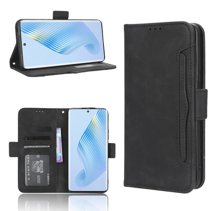 Honor Magic5 Skin Feel PU Leather Wallet Phone Case with Card Slots, Cash Pocket, Magnetic Closure, Built-In Stand, Full Protection TPU Cover