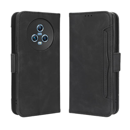 Honor Magic5 Skin Feel PU Leather Wallet Phone Case with Card Slots, Cash Pocket, Magnetic Closure, Built-In Stand, Full Protection TPU Cover