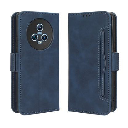 Honor Magic5 Skin Feel PU Leather Wallet Phone Case with Card Slots, Cash Pocket, Magnetic Closure, Built-In Stand, Full Protection TPU Cover