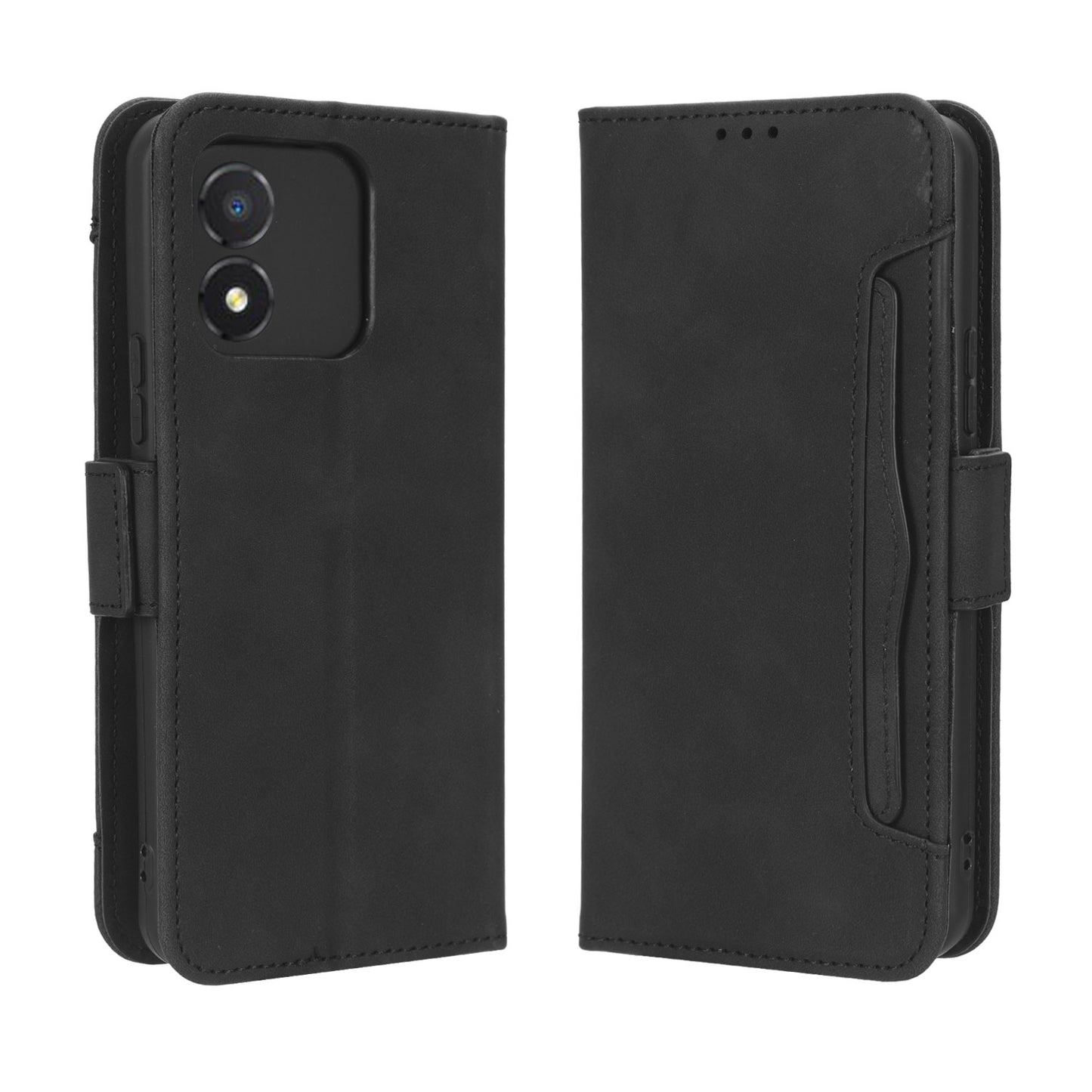 Honor X5 Skin Feel PU Leather Wallet Phone Case with Card Slots, Cash Pocket, Magnetic Closure, Built-In Stand, Full Protection TPU Cover