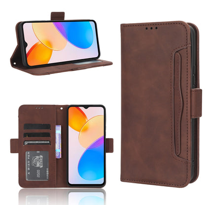 Honor X5 Skin Feel PU Leather Wallet Phone Case with Card Slots, Cash Pocket, Magnetic Closure, Built-In Stand, Full Protection TPU Cover
