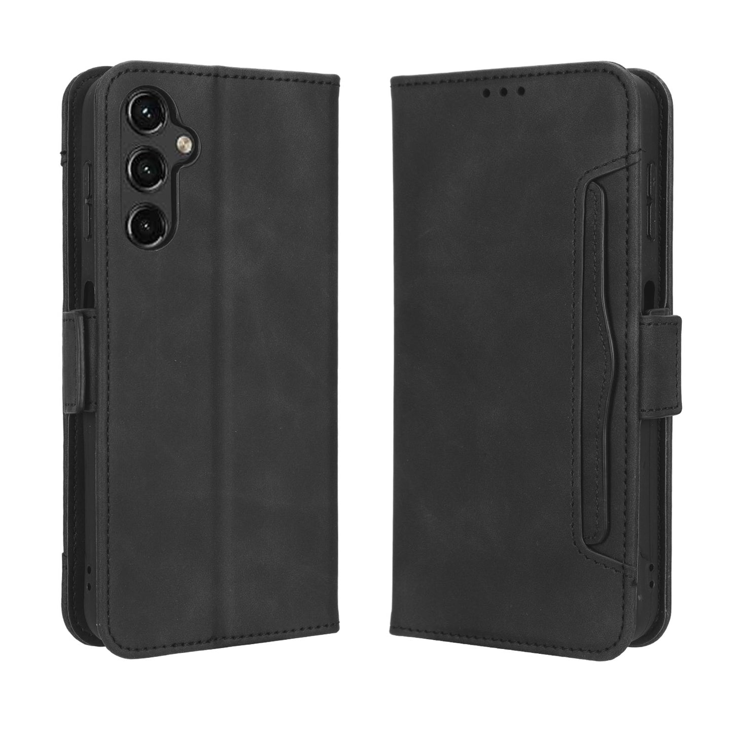 Samsung Galaxy A24 4G Skin Feel PU Leather Wallet Phone Case with Card Slots, Cash Pocket, Magnetic Closure, Built-In Stand, Full Protection TPU Cover