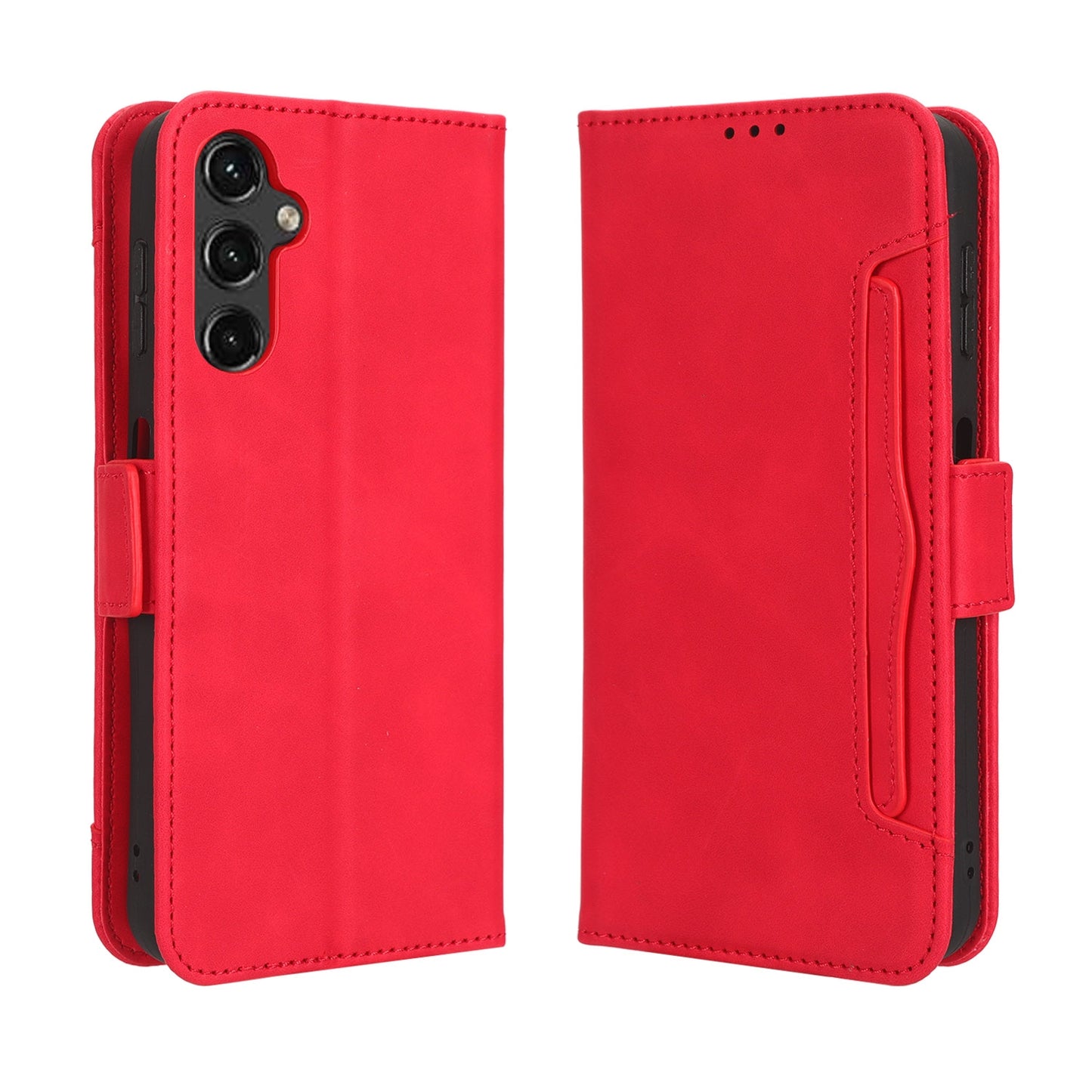 Samsung Galaxy A24 4G Skin Feel PU Leather Wallet Phone Case with Card Slots, Cash Pocket, Magnetic Closure, Built-In Stand, Full Protection TPU Cover