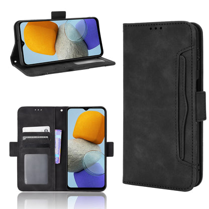 Samsung Galaxy M13 4G Skin Feel PU Leather Wallet Phone Case with Card Slots, Cash Pocket, Magnetic Closure, Built-In Stand, Full Protection TPU Cover