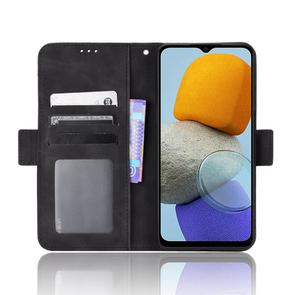 Samsung Galaxy M13 4G Skin Feel PU Leather Wallet Phone Case with Card Slots, Cash Pocket, Magnetic Closure, Built-In Stand, Full Protection TPU Cover