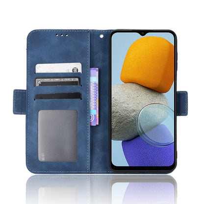 Samsung Galaxy M13 4G Skin Feel PU Leather Wallet Phone Case with Card Slots, Cash Pocket, Magnetic Closure, Built-In Stand, Full Protection TPU Cover