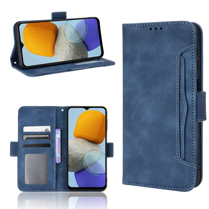 Samsung Galaxy M23 5G Skin Feel PU Leather Wallet Phone Case with Card Slots, Cash Pocket, Magnetic Closure, Built-In Stand, Full Protection TPU Cover