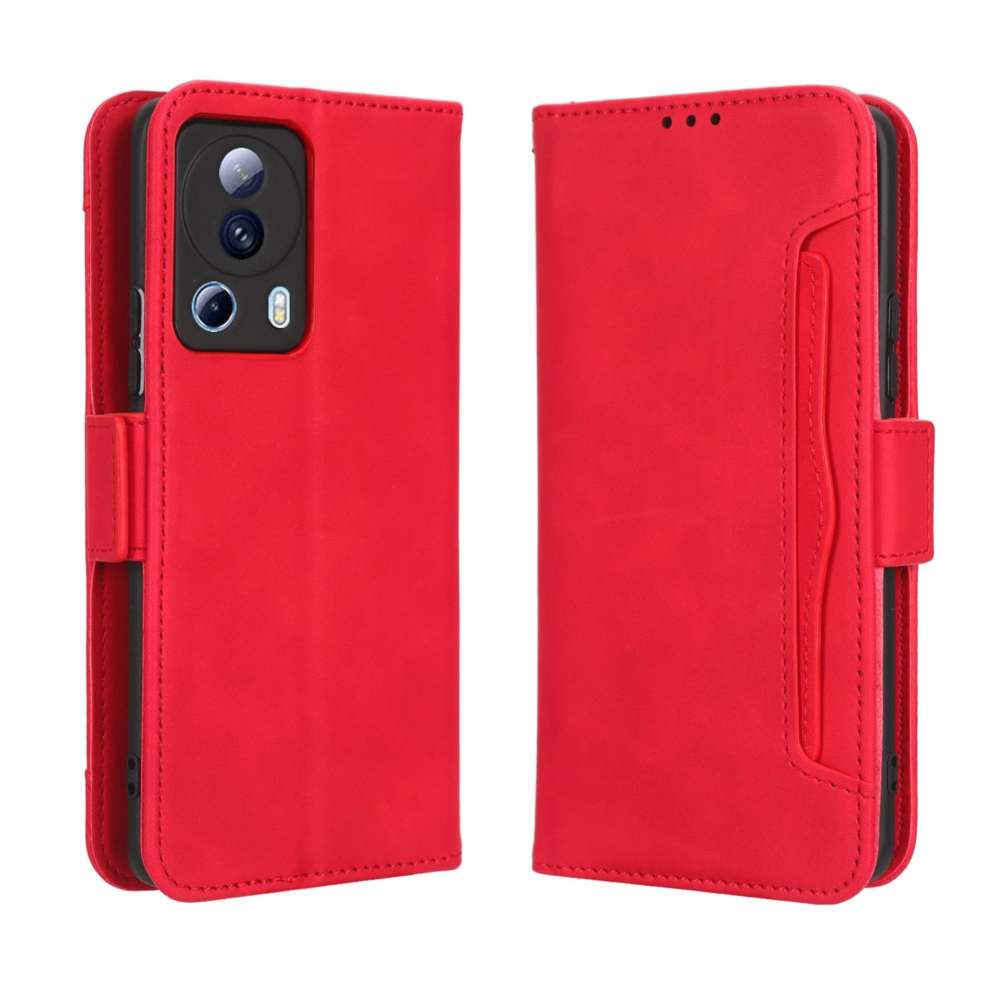 Xiaomi 13 Lite Skin Feel PU Leather Wallet Phone Case with Card Slots, Cash Pocket, Magnetic Closure, Built-In Stand, Full Protection TPU Cover