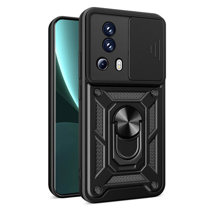 Xiaomi Civi 2 5G Sliding Camera Cover Magnetic Ring Stand Shockproof TPU + PC Protective Phone Case